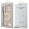Guess 4G Fond d'écran Gold Electroplated Peony Pattern MagSafe - étui pour Samsung Galaxy S25 Ultra (rose)