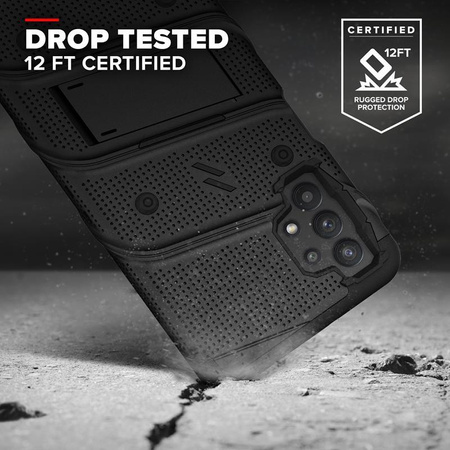 ZIZO BOLT Series - Etui blindé pour Samsung Galaxy A32 5G avec écran en verre 9H + étui avec support (noir)