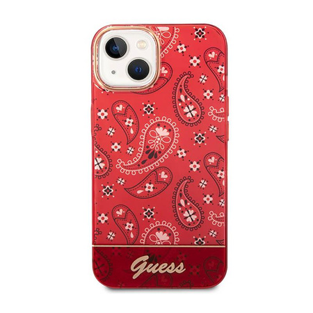 Guess Bandana Paisley - pouzdro pro iPhone 14 Plus (červená)