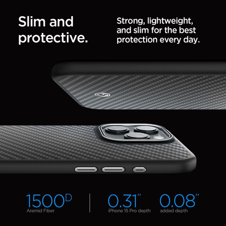 Spigen Enzo Aramid MagSafe - iPhone 15 Pro Case (Black)