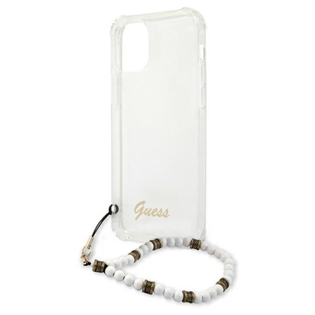 Guess White Pearl Strap - iPhone 12 Pro Max Case (transparent)