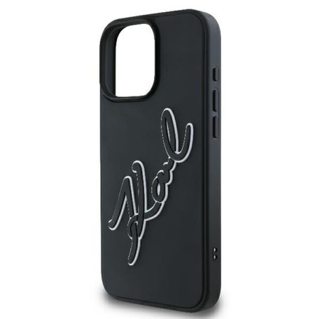 Karl Lagerfeld 3D Rubber Bicolor Signature - pouzdro pro iPhone 16 Pro (černé)