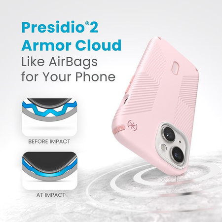 Speck Presidio2 Grip ClickLock & MagSafe - Case for iPhone 15 / iPhone 14 / iPhone 13 (Nimbus Pink / Dahlia Pink)
