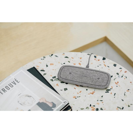Moshi Sette Q - Duales drahtloses induktives Qi-Ladegerät für iPhone und Android (Nordisches Grau)