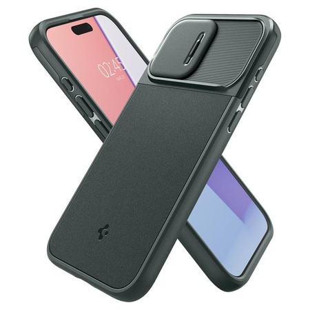 Spigen Optik Armor MagSafe - Coque pour iPhone 15 Pro (Abyss Green)