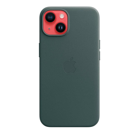 Apple Leather Case - Étui en cuir avec MagSafe pour iPhone 14 (vert forêt)