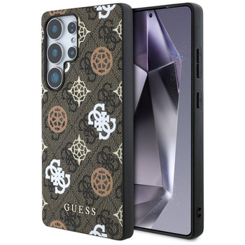 Guess 4G gedruckt farbigen Pfingstrose Muster MagSafe - Fall für Samsung Galaxy S25 Ultra (braun)