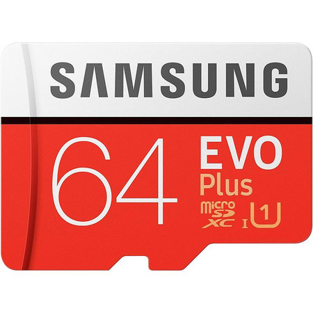 Samsung microSDXC Evo+ - 64 GB Class 10 UHS-I U1 100/20 MB/s Speicherkarte mit Adapter