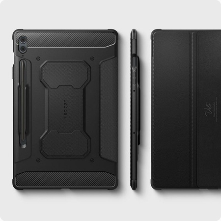 Spigen Rugged Armor Pro - Schutzhülle für Samsung Galaxy Tab S9 FE+ 12.4" (Schwarz)