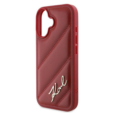 Karl Lagerfeld Quilted Signature - Hülle für iPhone 16 (rot)
