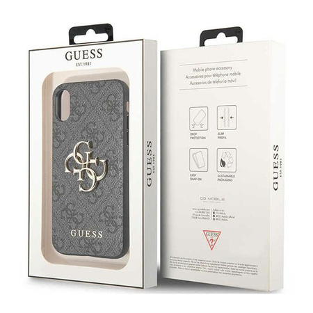 Guess 4G Big Metal Logo - Hülle für iPhone X (Grau)