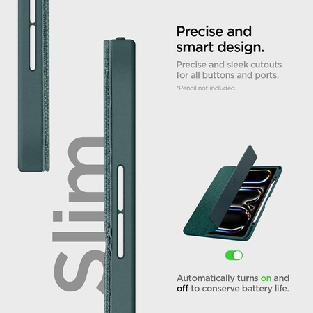 Spigen Urban Fit - Étui pour iPad Pro 13" (M4, 2024) (Midnight Green)