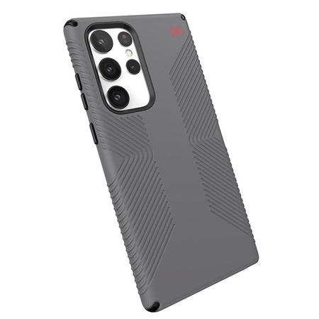 Speck Presidio2 Grip - pouzdro pro Samsung Galaxy S22 Ultra s povrchovou úpravou MICROBAN (grafitově šedá/černá)