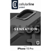Cellularline Sensation Plus - pouzdro pro iPhone 15 Pro s povrchovou úpravou MICROBAN (černé)