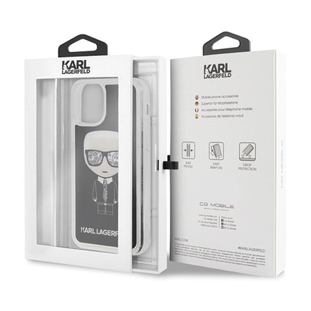 Karl Lagerfeld Iconic Glitter - Coque iPhone 11 (Noir)
