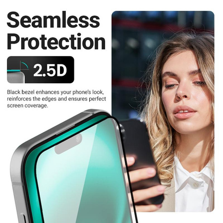 Crong 3D Armor Glass - Tempered Glass iPhone 16e / iPhone 14 / iPhone 13 / iPhone 13 Pro + Installation Frame