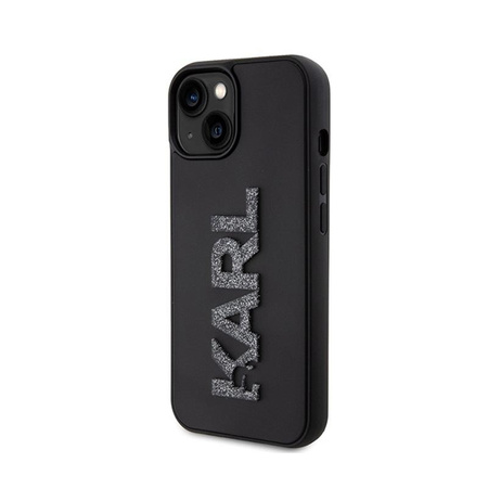 Karl Lagerfeld 3D Rubber Glitter Logo - Case for iPhone 15 Plus (Black)