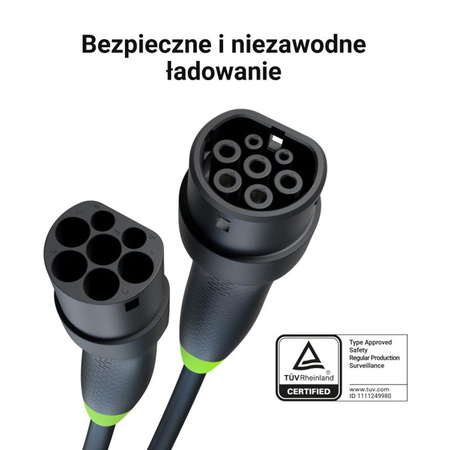 Green Cell - GC Snap Typ 2 EV Ladekabel 11kW 7m 16A für Tesla Model Y / 3 / S / X, Kia EV6, VW ID.4 / ID.5, BMW i4 / iX, Ford Mach-E