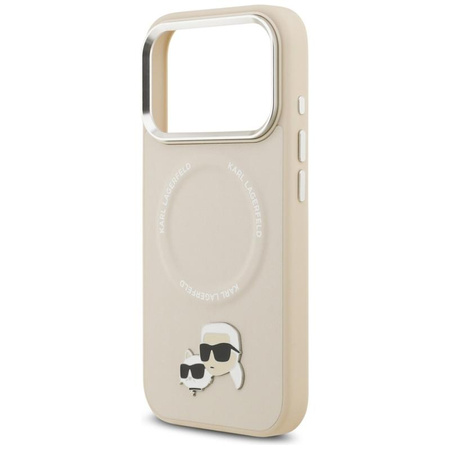 ETUI DO IPHONE 17 PRO do MAGSAFE KARL LAGERFELD ORYGINALNE BEŻOWE SKÓRZANE