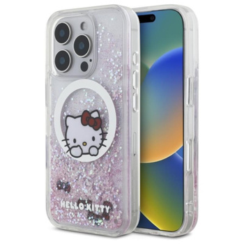 Hello Kitty Liquid Glitter Sweet Kitty Bows MagSafe - iPhone 16 Pro Max Tasche (weiß)