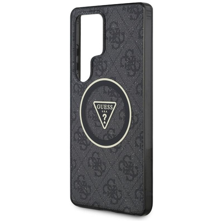 Guess 4G Glitter Triangle Buttons MagSafe - tok Samsung Galaxy S25 Ultra (fekete)