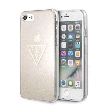 Guess Solid Glitter Triangle - Coque iPhone 8 / 7 (Or)