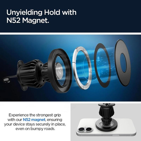 Spigen MFT13 Magnetic Dashboard & Vent Car Mount - Magnetic Car Holder MagSafe (Silver)