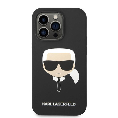 Karl Lagerfeld Silicone Ikonik Karl's Head MagSafe - Case for iPhone 14 Pro Max (Black)