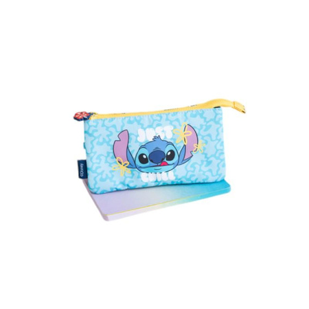 Disney Stitch - Collection tropicale - Trousse à crayons à 3 compartiments