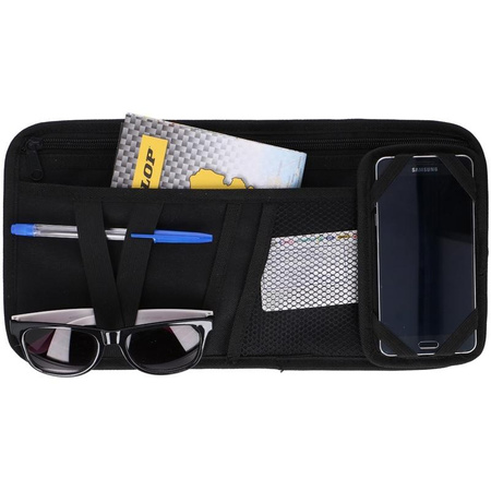 CAR ORGANIZER for sun visor, Dunlop storage compartment, Black