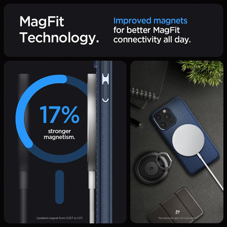 Spigen Mag Armor Magsafe - Schutzhülle für iPhone 15 Pro Max (Marineblau)