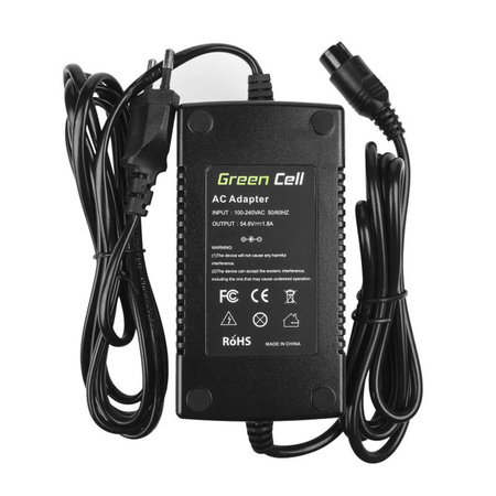 Green Cell - Chargeur 54.6V 1.8A (3 pin) pour batterie de vélo électrique 48V
