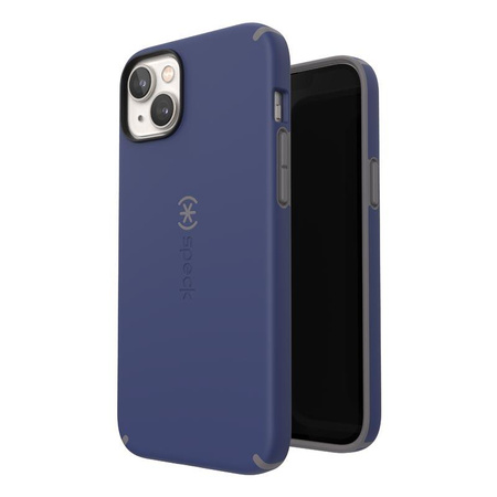 Speck CandyShell Pro - iPhone 14 Plus Tasche mit MICROBAN Beschichtung (Preußisch Blau / Wolkig Grau)