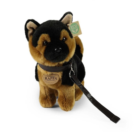 Rappa - Plush realistic toy Standing German Shepherd Dog with Leash 23 cm Eco-Friendly