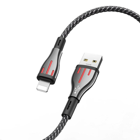 Borofone Highway - Propojovací kabel USB-Lightning 1,2 m (černý/šedý)