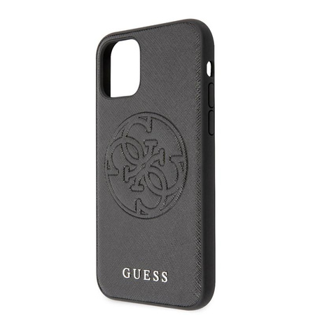 Guess Saffiano 4G Circle Logo - Coque iPhone 11 Pro (noir)
