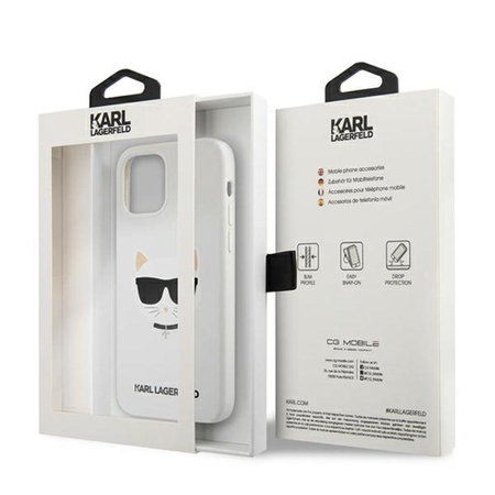 Karl Lagerfeld Choupette Head szilikon - iPhone 12 Pro Max tok (fehér)