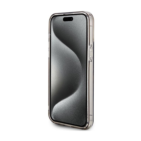 Guess IML Virágok koszorú MagSafe - iPhone 15 Pro Max tok (fekete)