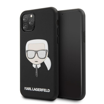 Karl Lagerfeld Iconic Embossed Glitter Case - pouzdro pro iPhone 11 Pro (černé)