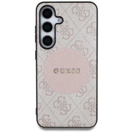 Guess 4G Round Patch Classic Logo MagSafe - étui pour Samsung Galaxy S25 (rose)