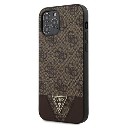 Guess 4G Triangle Kollektion - iPhone 12 / iPhone 12 Pro Tasche (braun)