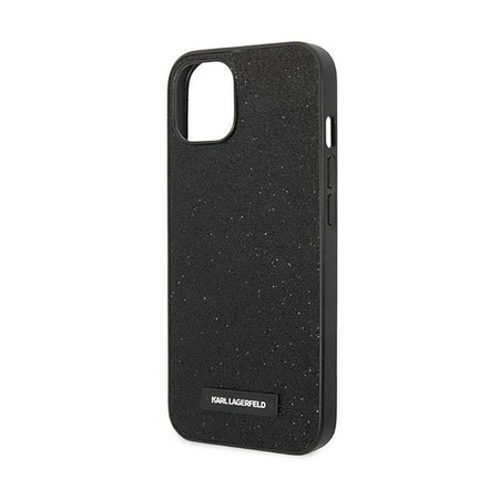 Karl Lagerfeld Glitter Plaque Logo - pouzdro pro iPhone 14 Plus (černé)