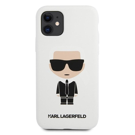 Karl Lagerfeld Fullbody Silicone Iconic - pouzdro pro iPhone 11 (bílé)