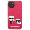 Karl Lagerfeld PU-Leder mit Karl & Choupette-Prägung - iPhone 13 Mini Tasche (fuchsia)