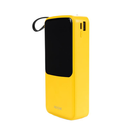 WEKOME WP-10 Pop Digital Series - Power banka 20000 mAh s integrovaným kabelem USB-C / Lightning / Micro USB / USB-A (žlutá)