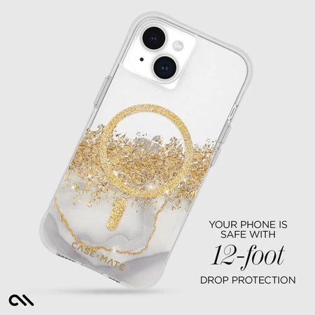 Case-Mate Karat MagSafe - iPhone 15 / iPhone 14 / iPhone 13 case decorated with gold (Marble)