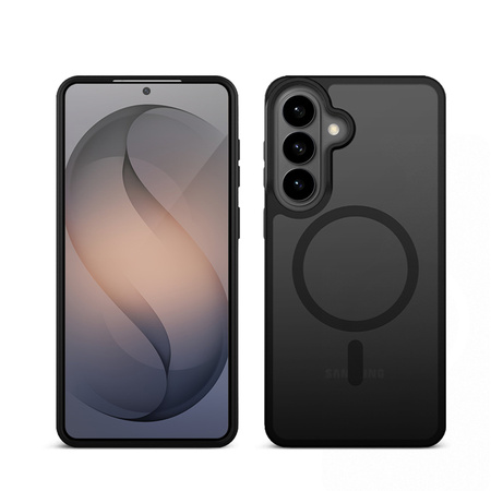 Crong Hybrid Matte Magnetic - kryt MagSafe pro Samsung Galaxy S26 (černý)