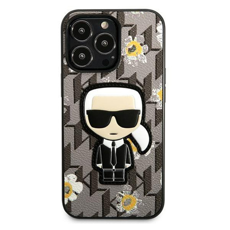 Karl Lagerfeld Iconic Karl Flower - Hülle für iPhone 13 Pro (Grau)