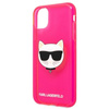 Karl Lagerfeld Choupette Head - pouzdro pro iPhone 11 (fluo růžové)