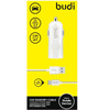 Budi - USB nabíječka do auta + kabel USB-C (bílá)